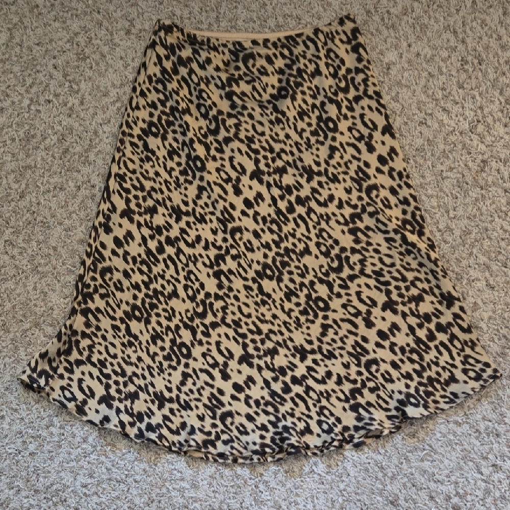 Leopard Print A-Line Skirt